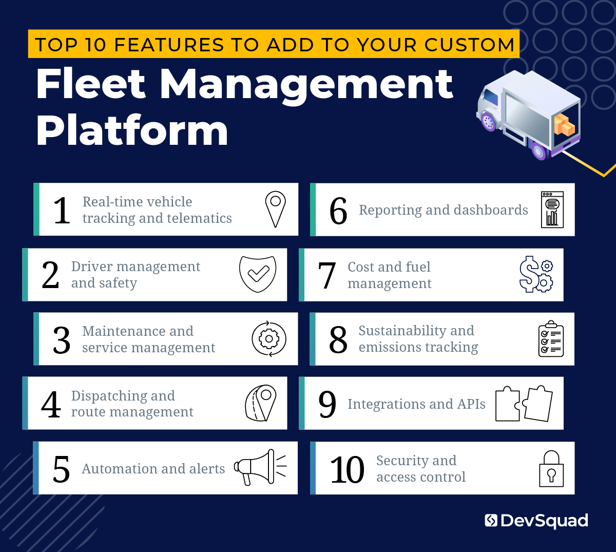Top 10 Features to Add to Your Custom Fleet Management Platform