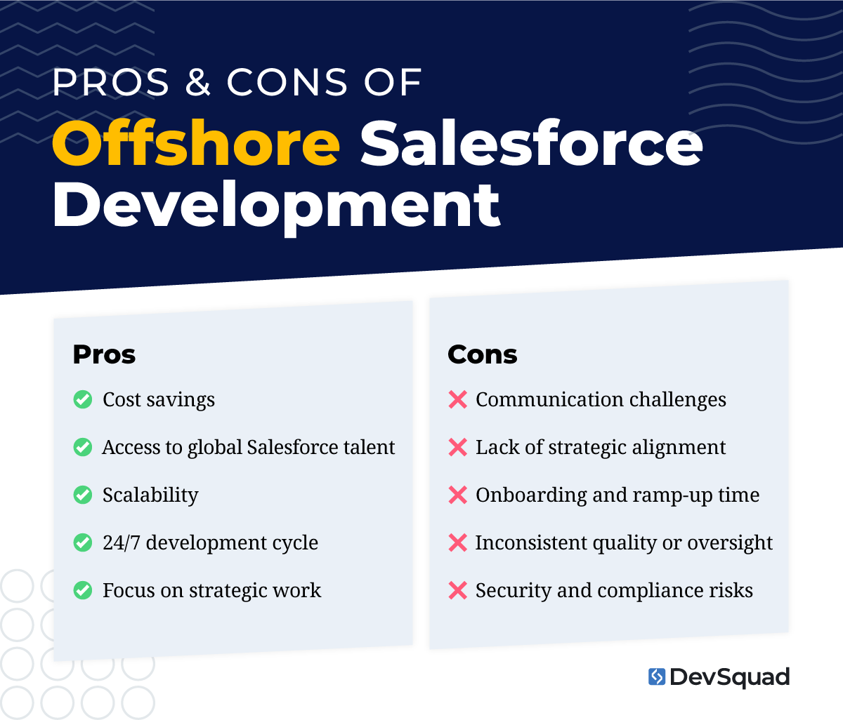 Pros & cons of offshore Salesforce development