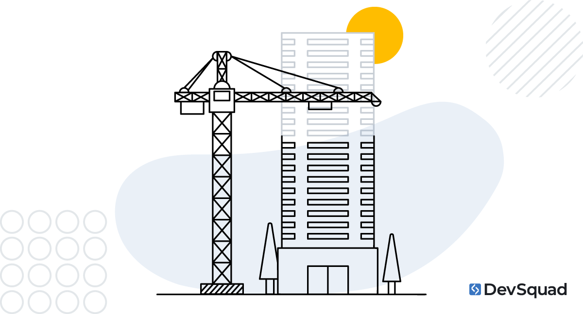 Crane and high rise building infographic