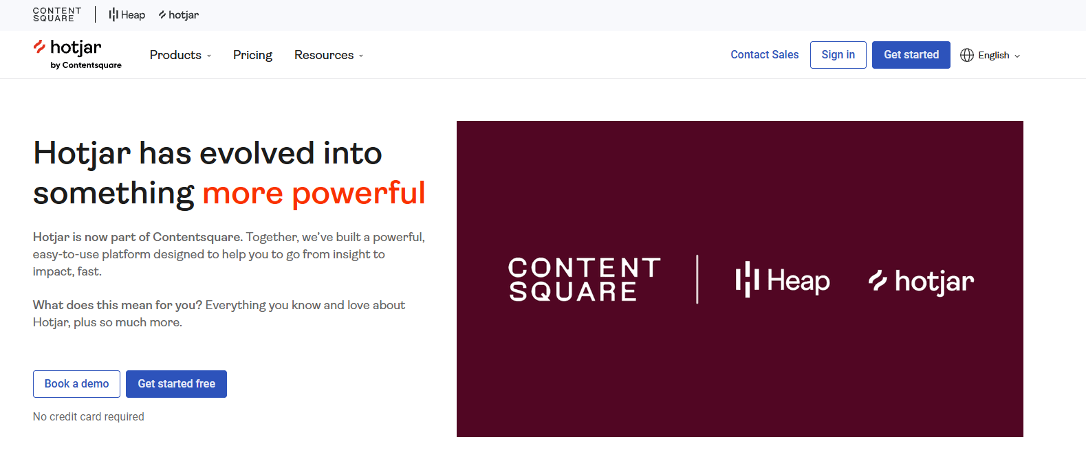 Hotjar product analytics and event tracking tool