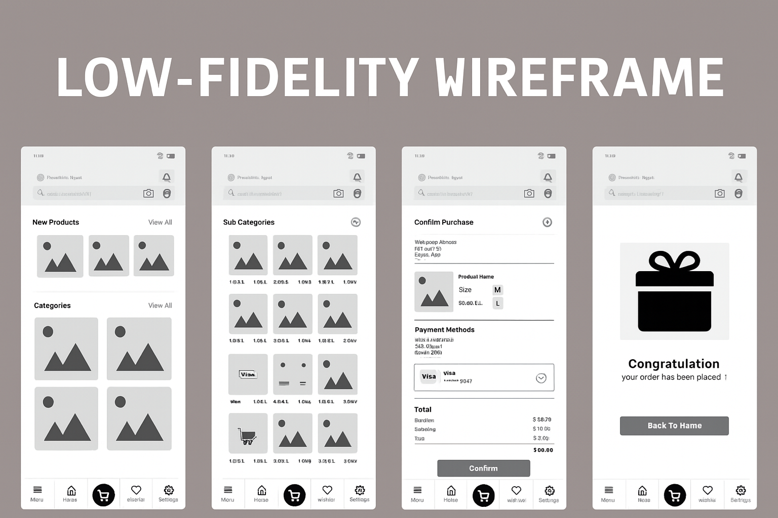 Digital low-fidelity wiireframe template