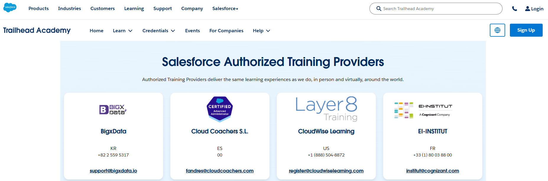 Salesforce Authorized Training Providers