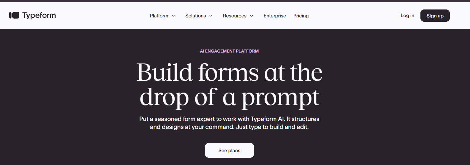 Typeform survey tool